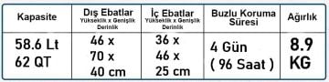 Coleman Xtreme Wheeled 62 QT Tekerlekli Soğutucu Buzluk 58.6 Lt