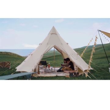 Naturehike Profound 9.6 Carpa Glamping Kanvas Soba Çıkışlı Teepee Aile Çadırı | Cotton Pyramid Kanvas