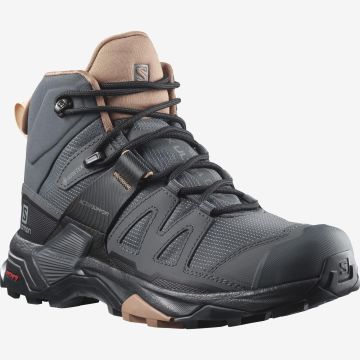 Salomon X Ultra 4 Mid W Ebony/Mocha Mousse/Almond Gore-Tex Kadın Outdoor Bot - L41295600