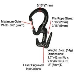 Nite-ize Figure 9 Carabiner Small Black Two Pack With Rope