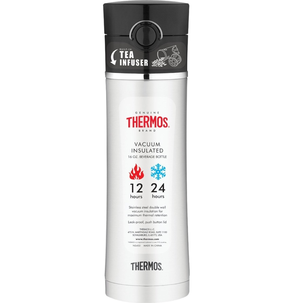 Thermos NS 403 Çay Demleme Aparatlı Mug Termos 470ml. Siyah 126772 Termos