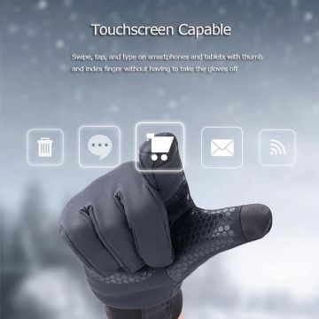 Naturehike Touch Screen Dokunmatik Parmaklı Su Geçirmez SoftShell Eldiven - Black