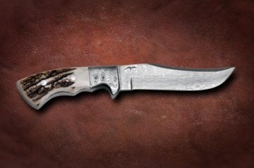 Bora DMS-B 601 Damascus Çelik, Boynuz Saplı Bıçak