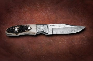 Bora DMS-B 603 Damascus Çelik, Boynuz Saplı Bıçak