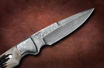 Bora DMS-B 604 Damascus Çelik, Boynuz Saplı Bıçak