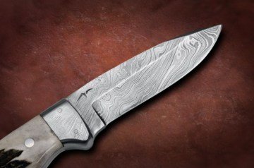 Bora DMS-B 607 Damascus Çelik, Boynuz Saplı Bıçak