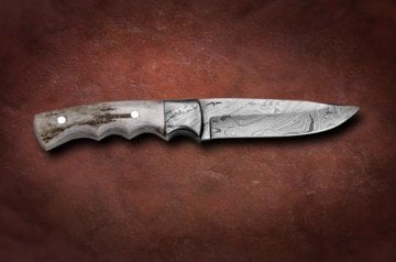 Bora DMS-B 608 Damascus Çelik, Boynuz Saplı Bıçak