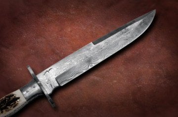 Bora DMS-B 611 Damascus Çelik, Boynuz Saplı Bıçak