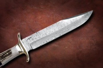 Bora DMS-B 612 Damascus Çelik, Boynuz Saplı Bıçak