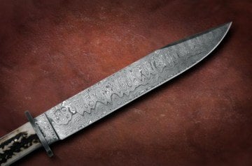 Bora DMS-B 614 Damascus Çelik, Boynuz Saplı Bıçak