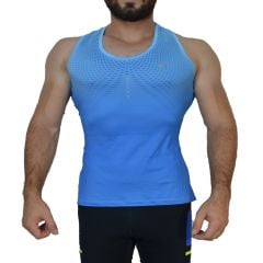 Asics ProDryFit Spor Fitness Koşu Outdoor A. Mavi Kolsuz Body