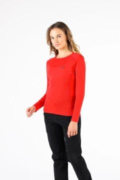 Woolona Alize Kadın Kırmızı Uzun Kollu %100 Yün Termal İçlik