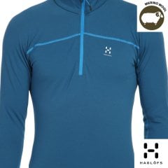 Haglöfs Zip Erkek Merino Wool Mavi Yün Termal İçlik