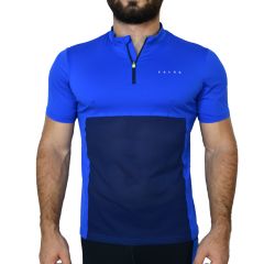 Falke Ergonomic Fitness Koşu Bike Outdoor Fermuarlı Mavi Tişört