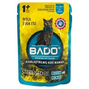 Bado Kısırlaştırlmış Yaş Mama Parça Etli 85 gr