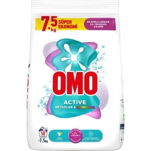 Omo Active Beyazlar & Renkliler Toz Deterjanı 7.5 KG