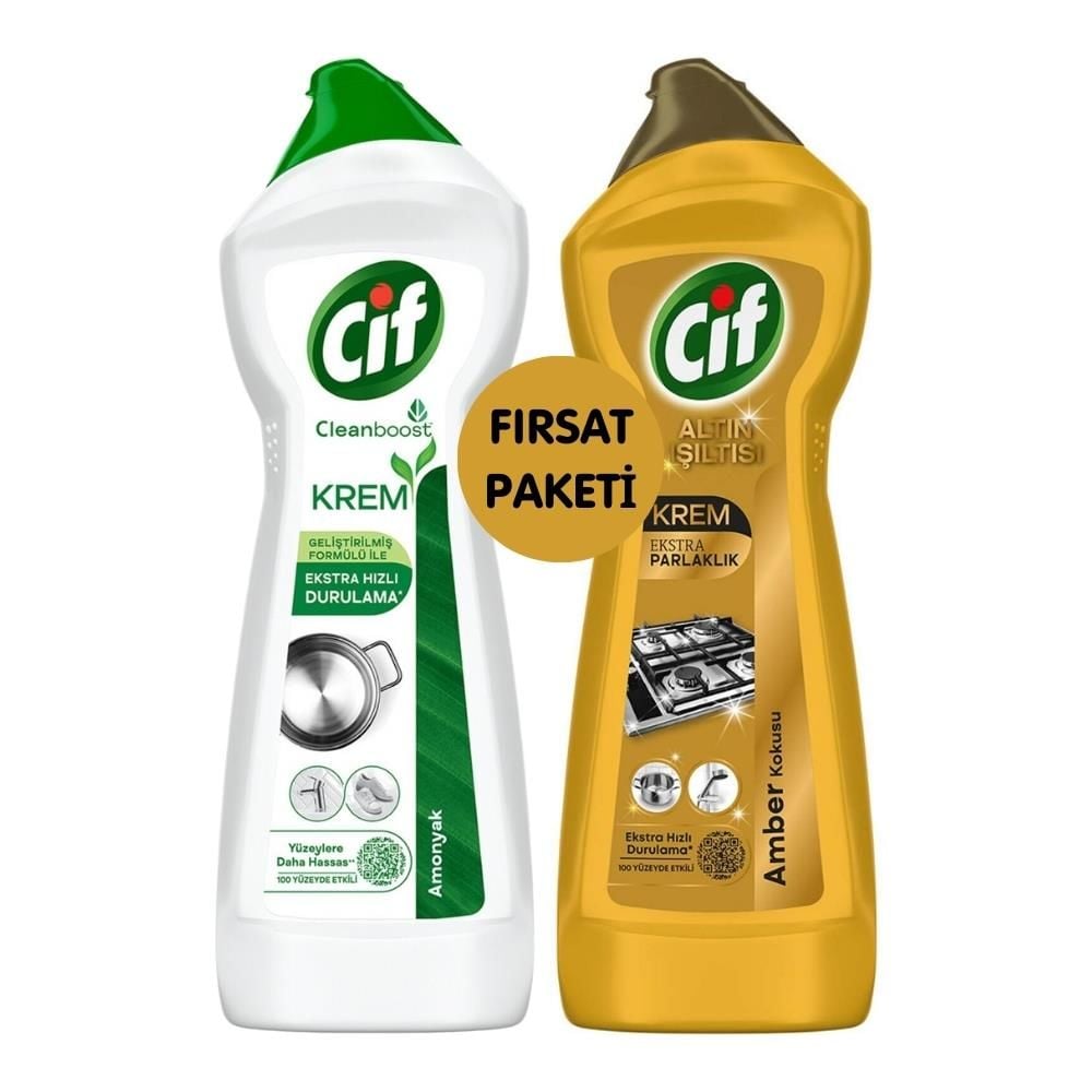 Cif Krem Gold 750 Ml + Cif Amonyak 750 Ml