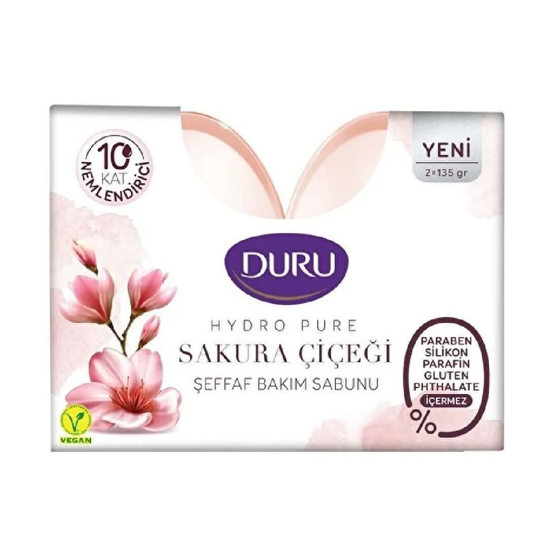 Duru Hydro Pure Sakura Çiçeği Şeffaf Bakım Sabunu 2 x 135 gr