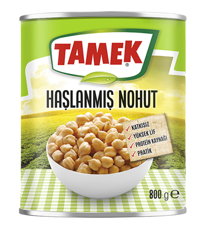 Tamek Haşlanmış Nohut 800 gr Teneke