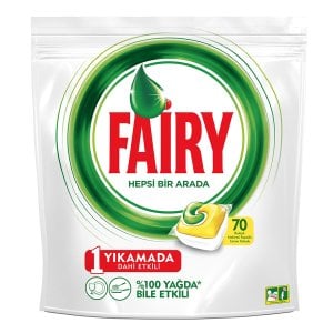 Fairy Hepsi Bir Arada 70 Yıkama Bulaşık Makinesi Deterjanı Kapsülü Limon Kokulu