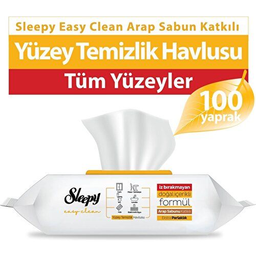 Sleepy Yüzey Temizlik Havlusu 100 Lü Arap Sabunu