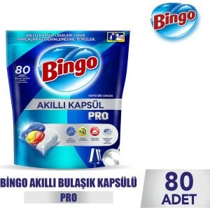 Bingo Akıllı Kapsül Pro Bulaşık Makinesi Deterjanı Tableti 80'li