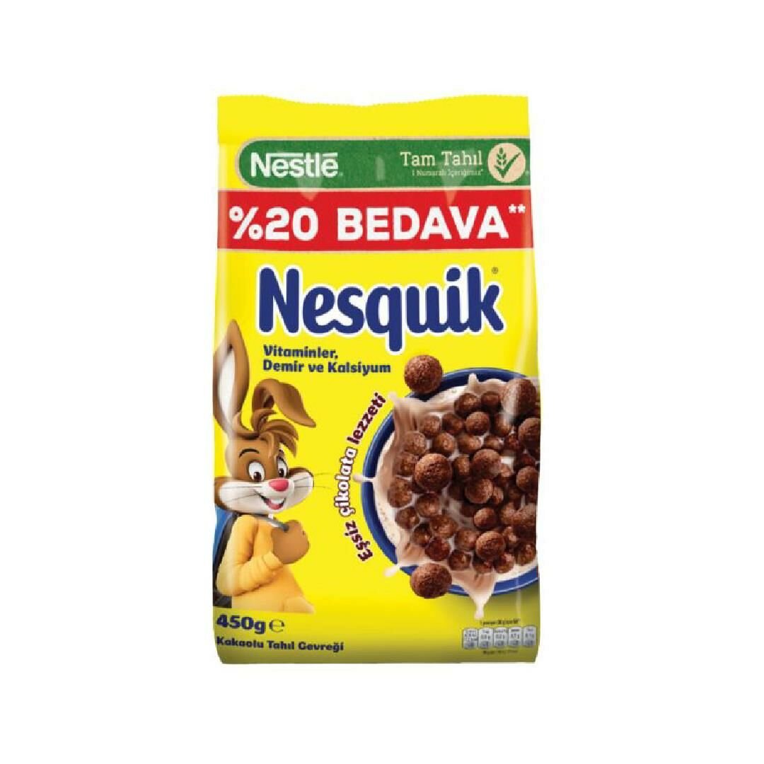 Nestle Nesquik Mısır Gevreği 450 Gr %20 Bedava