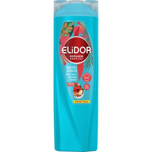 Elidor Doğanın Enerjisi Saç Bakım Şampuanı Argan Yağı & Hibiskus Özü Dökülme Karşıtı & Güçlü Uzamayı Destekleyici 400 Ml