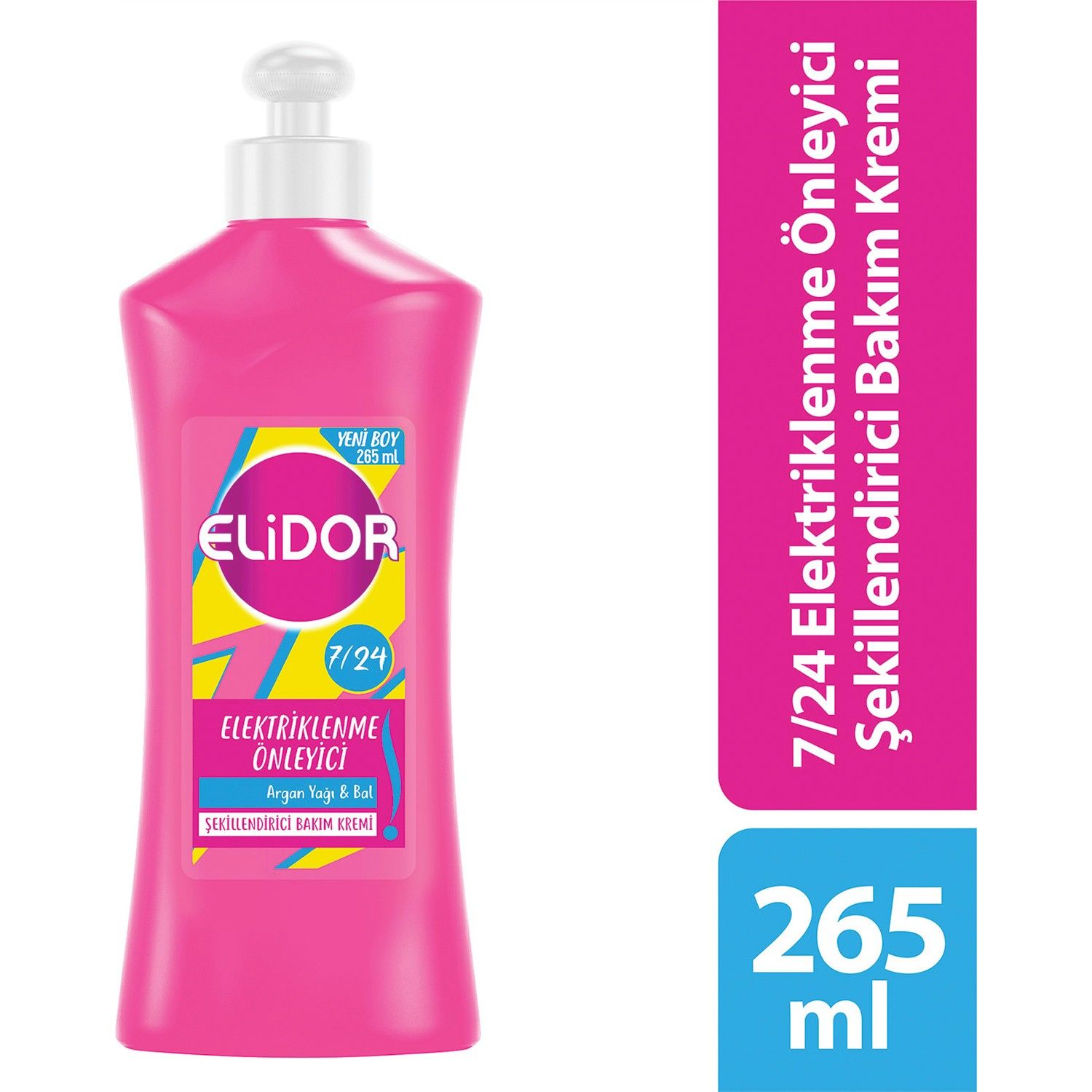 Elidor 7/24 Şekillendirici Saç Bakım Kremi Elektriklenme Önleyici Argan Yağı & Bal 265 ml