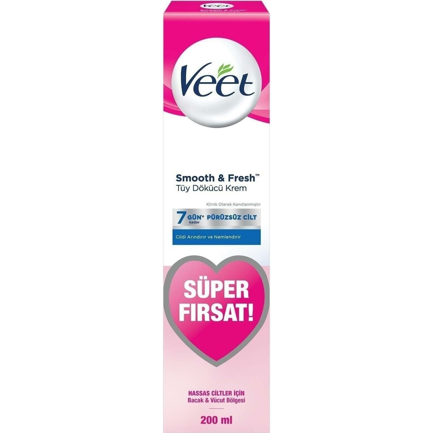 Veet Pure Tüy Dökücü Krem 200 ml Hassas Ciltler Için Bacak ve Vücut Bölgesi