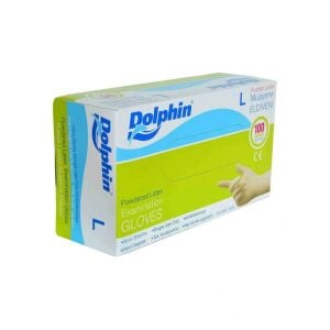 Dolphın  Latex  Pudralı Eldiven  100'lü