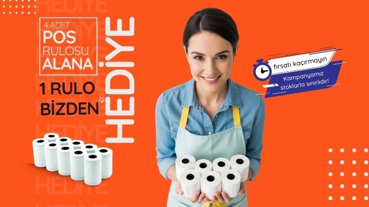4 POS Rulosu Alana 1 Rulo Hediye Kampanyası