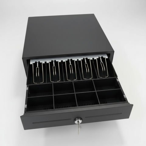 Metal Para Çekmecesi - 5 Kağıt Para 8 Bozuk Para Gözlü - Kilit Mekanizmalı