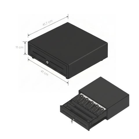 Metal Para Çekmecesi - 5 Kağıt Para 8 Bozuk Para Gözlü - Kilit Mekanizmalı