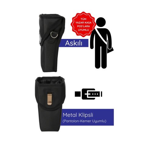 Yazar Kasa Pos Taşıma Çantası - Tüm Pos Cihazlarına Uyumlu - Klipsli