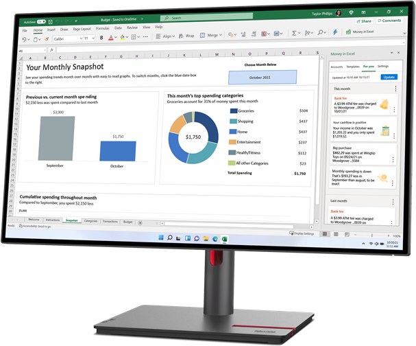 ThinkVision P27Q-30 27'' 3K Monitör - 63A2ZAR1TK