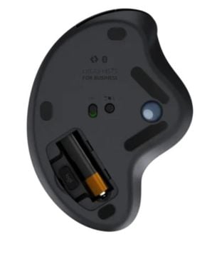 Logitech M575 Kablosuz Ergonomik Trackball Kurumsal Mouse - Siyah & Gri