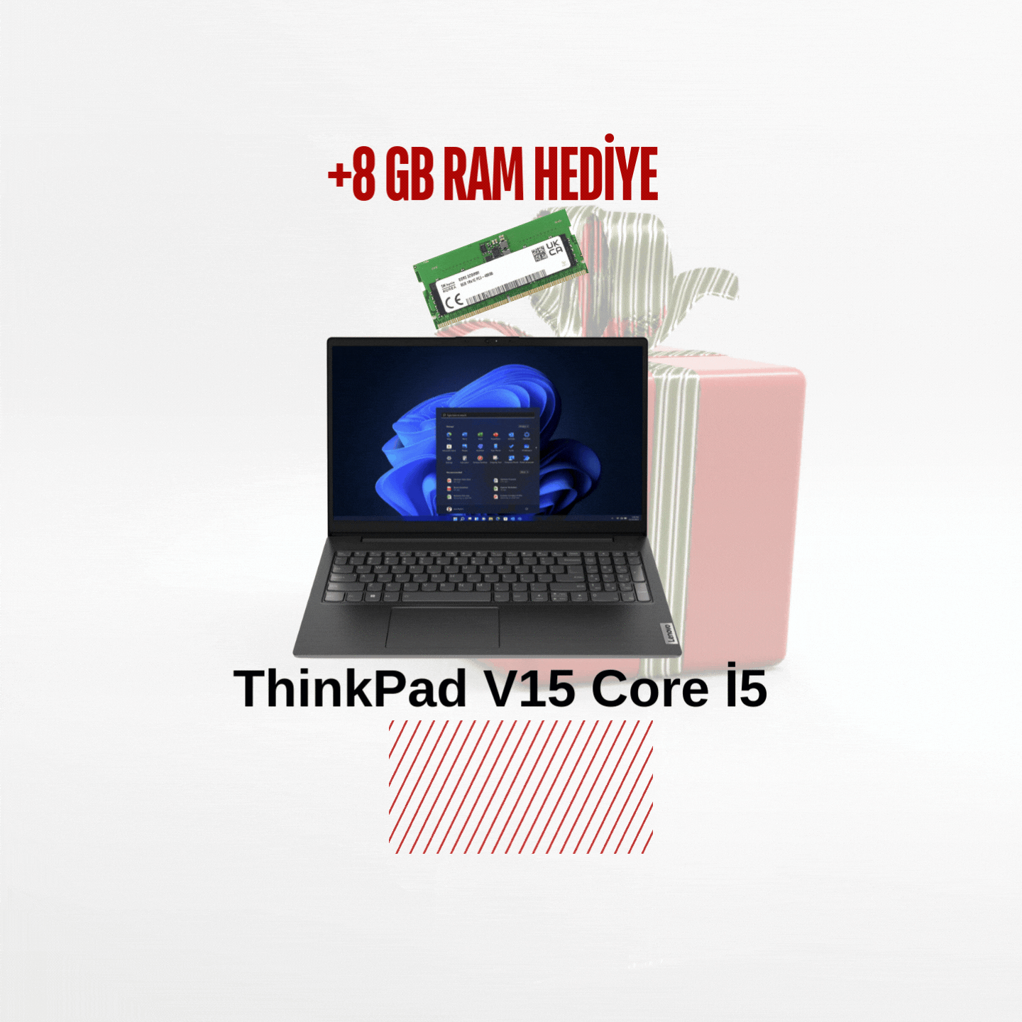 ThinkPad V15  I5-13420H 8GB 512GB SSD FDOS 15.6'' 83A10096TR +8GB Ram Hediyeli