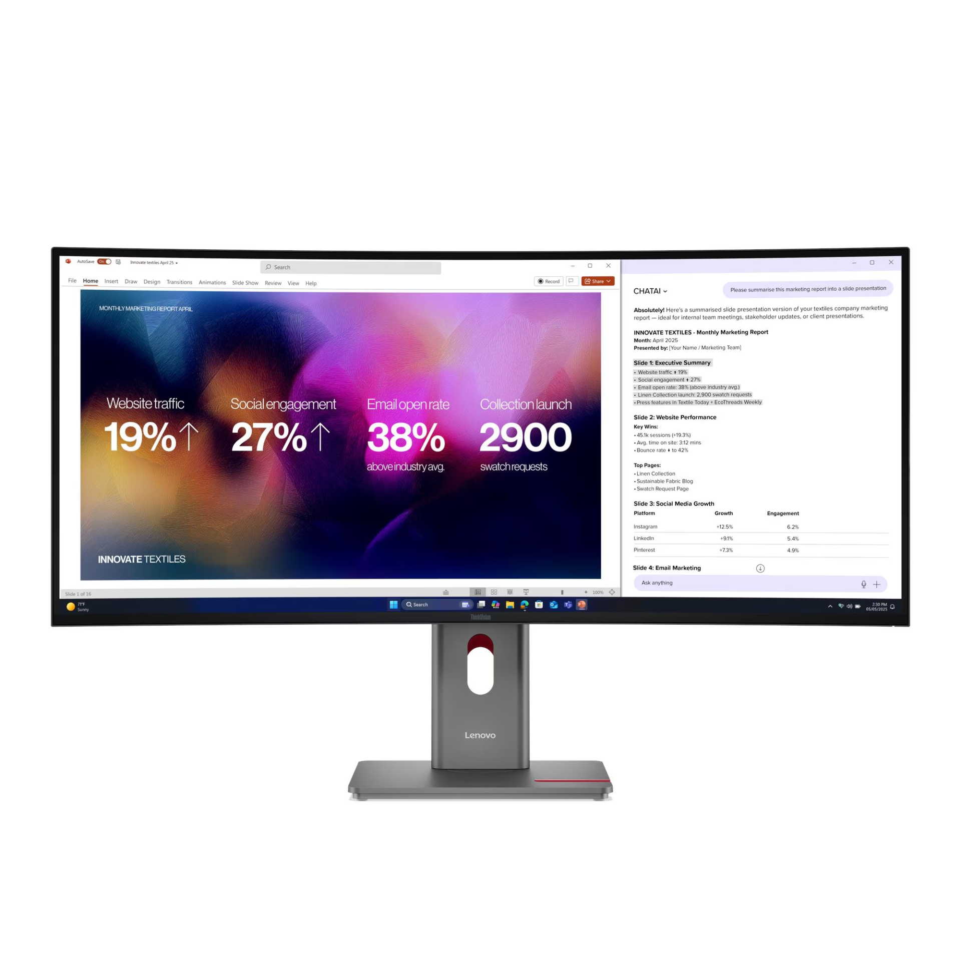 ThinkVision P40WD-40 Curved Monitör 64B4XAT1TK