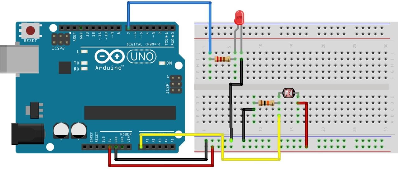 Arduino ile Karanlıkta Yanan LED Uygulaması (LDR Devresi)