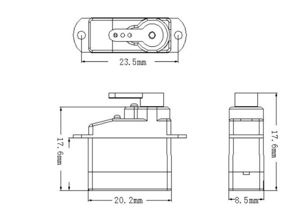 PowerHD Ultra Hafif Mikro Analog Servo Motor HD-1370A 0,6 Kg-cm Tork