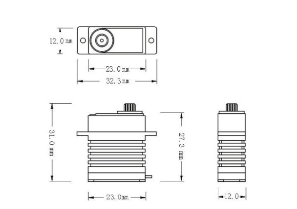 PowerHD Çekirdeksiz Yüksek Voltajlı Dijital Servo Motor D-04HV 4.2 kg-cm