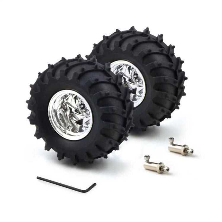 Dagu 120x60mm Off-Road Robot Tekerlekleri Gümüş