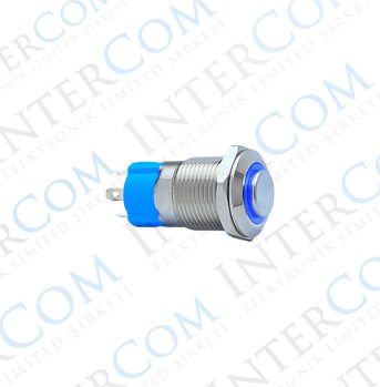 12MM KALICILI LEDLİ METAL BUTON - 1NO - IP67