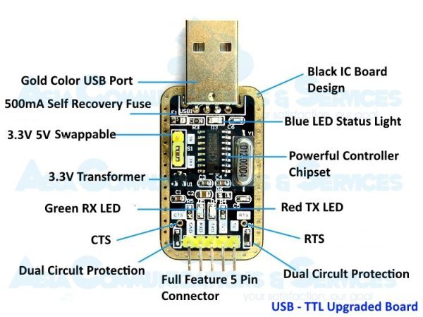 CH340G RS232 USB-TTL Seri Haberleşme Dönüştürücü Modülü