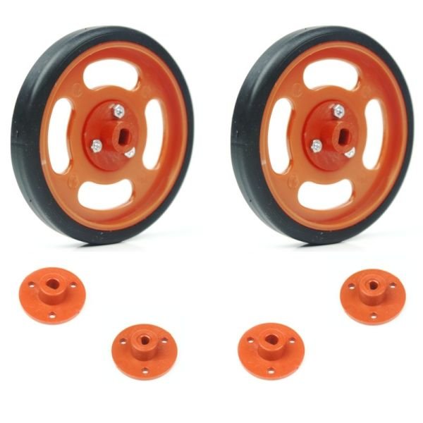 70x11 mm Kırmızı Renk Geçmeli Tekerlek Seti