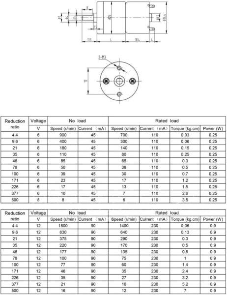 ASLONG 12V 235RPM 25mm Redüktörlü DC Motor