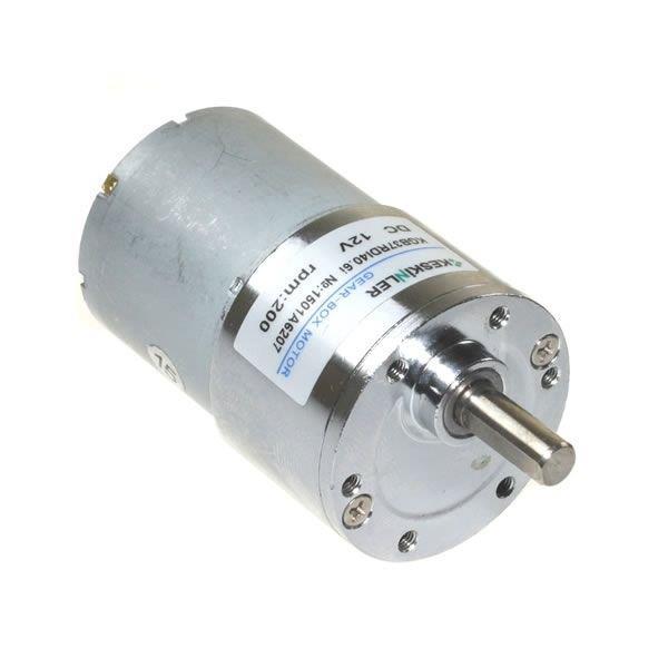 12V 200RPM 37mm Redüktörlü DC Motor