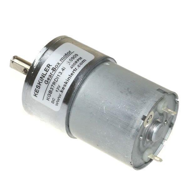 12V 400RPM 37mm Redüktörlü DC Motor