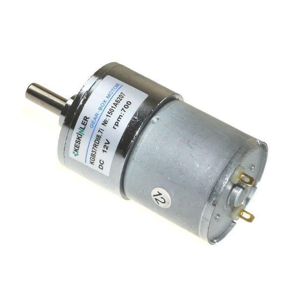 12V 700RPM 37mm Redüktörlü DC Motor